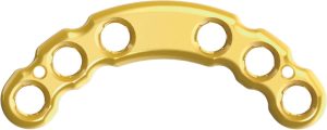 Plate, Ø1.5/2.0, Acetabulum, Rigid, 6H, 2.0T, 30.3mm, Gold